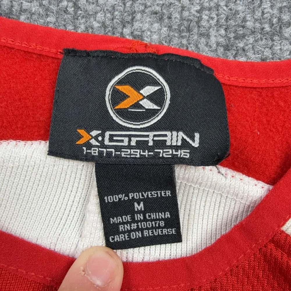 X-Grain Shirt Mens Medium Red T-Bird Softball Baseball Jersey Long Sleeve 6